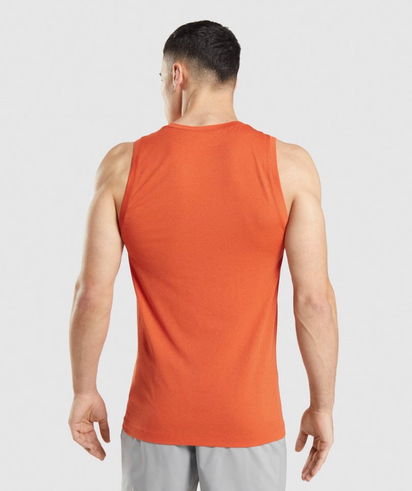 Men's Gymshark Vital Seamless Light Tanks Orange | NZ 1NYKJQ